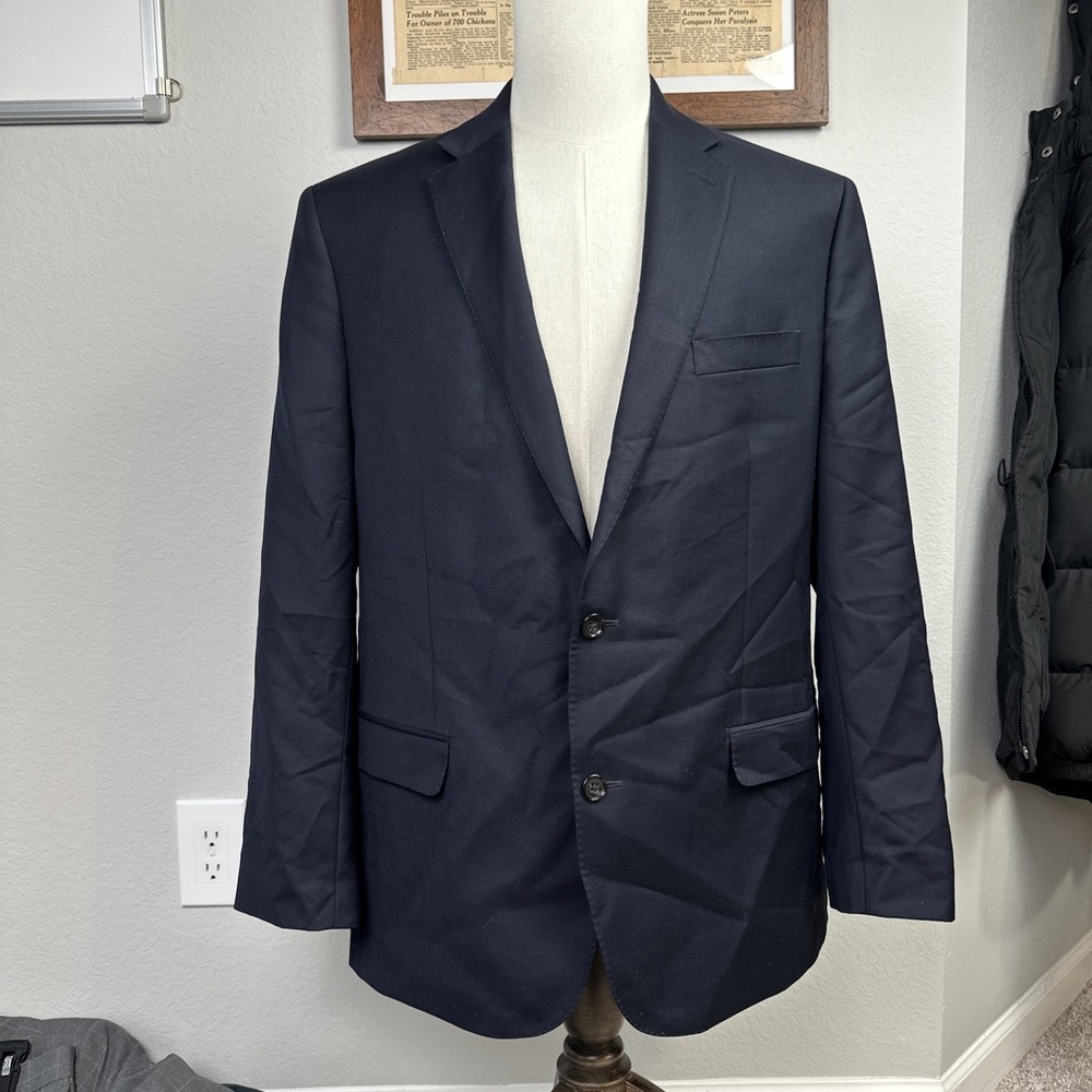 Lauren Ralph Lauren Slim Fit Blazer Men 43R Navy Blue 2 Button Sport Coat Jacket